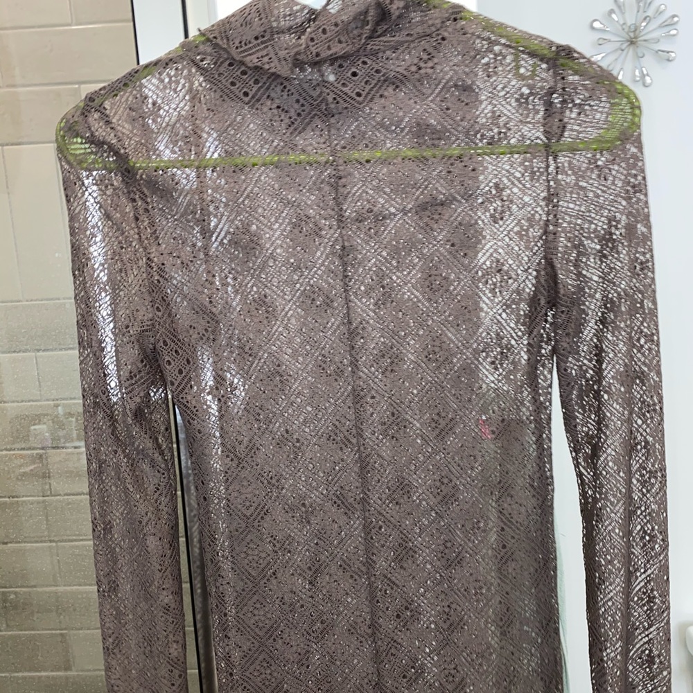 Taupe lace turtleneck free people